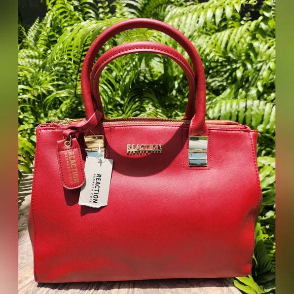 Reaction Kenneth Cole Bold Red Satchel - Picture 1 of 10